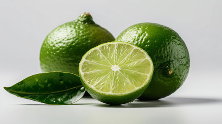 Fresh and delicious green lemons