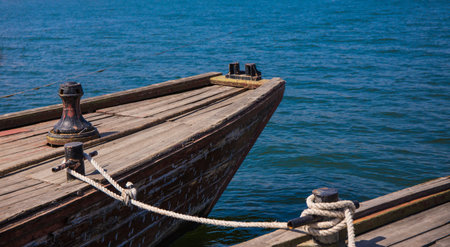 Ships by the riverの写真素材