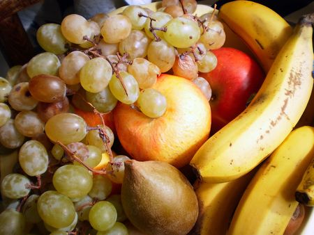 Close up view of  a Heap of different fruitsの写真素材