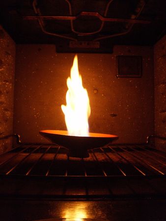 Fire flame in an owenの写真素材