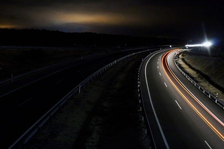 Highway traffic lightsの写真素材