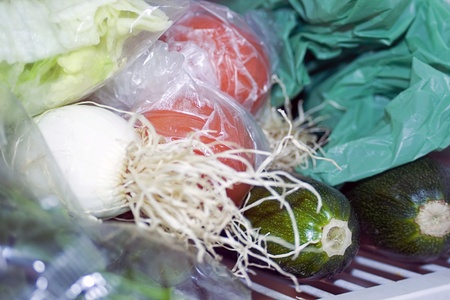 Vegetables in a fridge