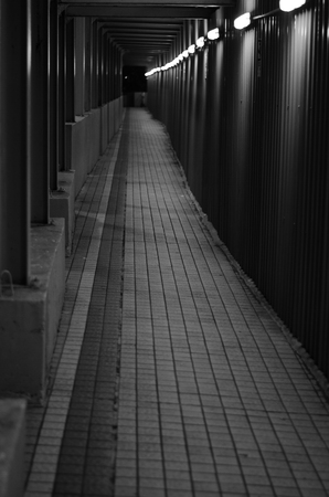 Road outside construction siteの写真素材