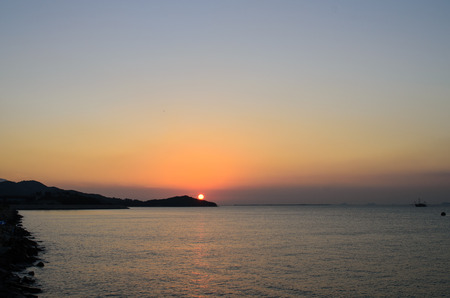 Sunset in hong kongの写真素材