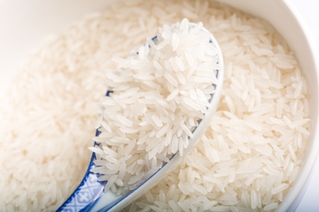 Rice in Chinese Spoonの写真素材