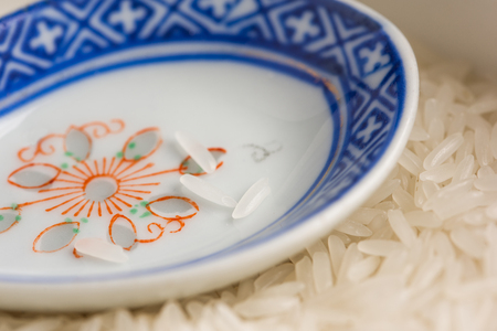 Rice in Chinese Spoonの写真素材