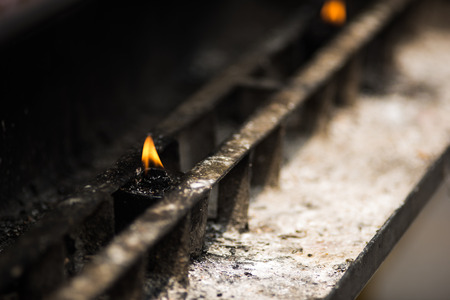 Fire for lighting incenseの写真素材