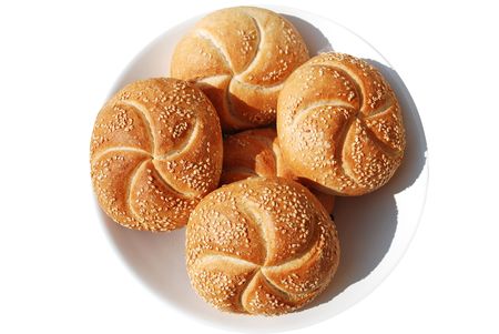 buns with seasam seeds isolated on white