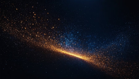 glowing particles in space, computer generated abstract background, 3d renderの素材
