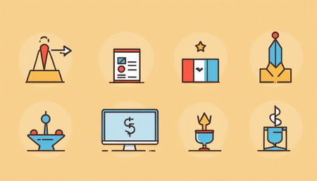 Business and finance icons set. Vector illustration in flat design style.の素材