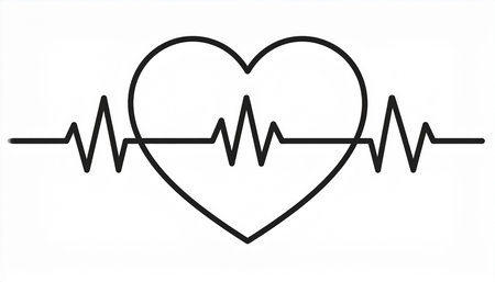 Heartbeat line icon isolated on white background. Vector illustration. Eps 10.の素材