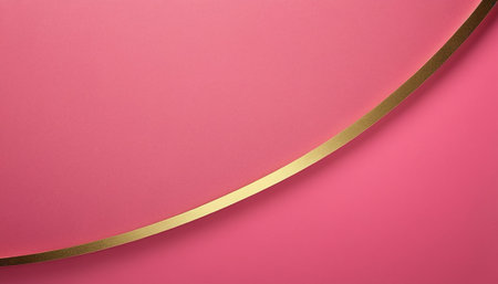 golden line on pink paper background, luxury and elegant style designの素材