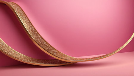 3d render, abstract background with golden lines and waves, luxury designの素材