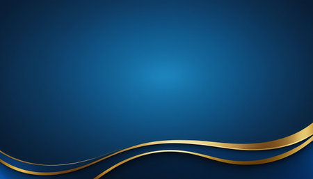 Abstract blue background with golden lines. Vector illustration. Eps 10.の素材