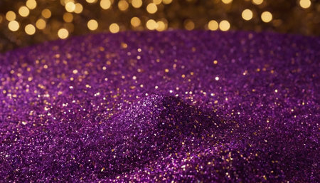Purple glitter christmas abstract background with bokeh defocused lightsの素材