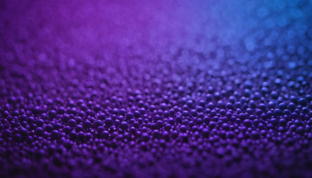 abstract background of small balls in purple and blue colors, shallow depth of fieldの素材