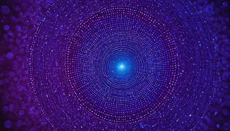 Abstract background of glowing particles. 3d rendering. Virtual reality.の素材