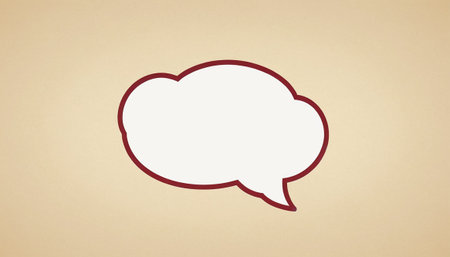 Blank speech bubble on beige background. 3D rendering.の素材