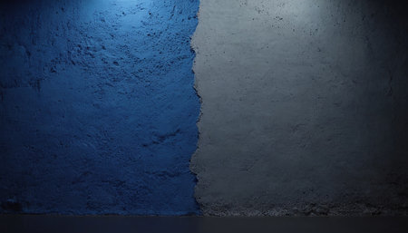 Blue concrete wall and floor. Abstract background. 3D rendering.の素材