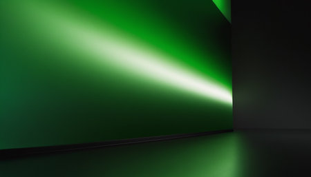 3d rendering of empty room with green light on the wall.の素材