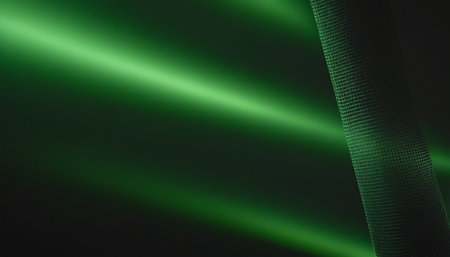 abstract background of green light glowing in the dark. 3d renderingの素材