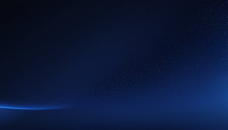 abstract blue background with glowing particles, 3d rendering digital illustrationの素材