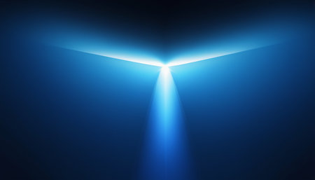 Blue abstract background with lights and rays, computer generated, 3d renderの素材