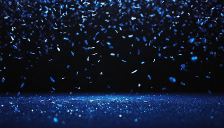 glitter vintage lights background. silver, blue and black. de focusedの素材