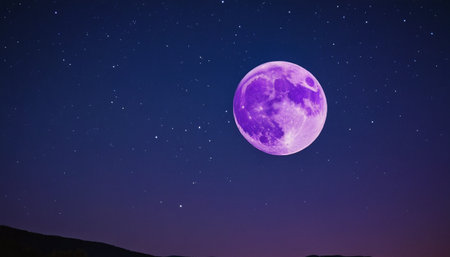 Full moon in the night sky. Starry sky with stars.の素材