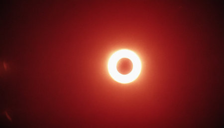 Solar eclipse in the night sky. Solar eclipse in the night sky.の素材