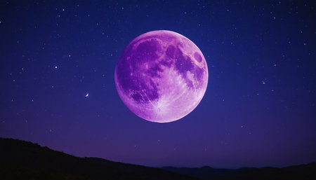 The moon in the night sky. Elements of this image furnished by NASAの素材