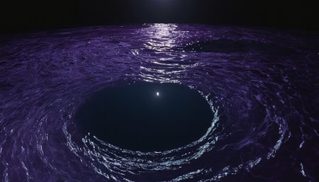 A view of the moon from the sea. 3D rendering.の素材