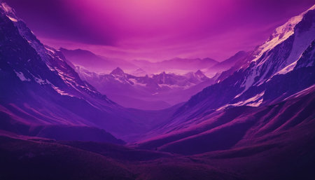 Mountains in the clouds at sunset. 3d rendering. Computer digital drawing.の素材