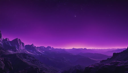 Fantasy alien planet. Mountain and sky. 3D Illustrationの素材