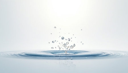 splash of water on white background with copy space for your textの素材