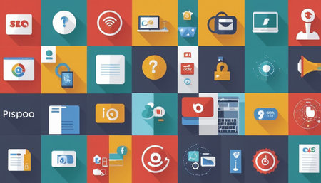 Set of flat design icons with long shadow for web and mobile applicationsの素材