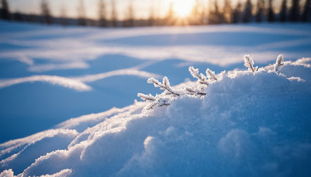 Winter landscape with snow covered pine trees in Lapland Finland.の素材