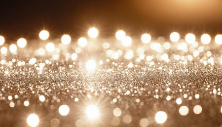 golden glitter vintage lights background. gold and black. de focusedの素材