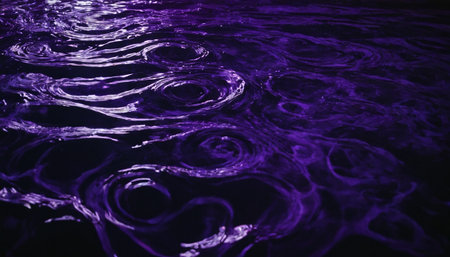 Purple water surface with ripples and waves. Abstract background.の素材