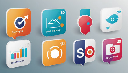 Infographic elements and business icons for presentation, education, web design.の素材