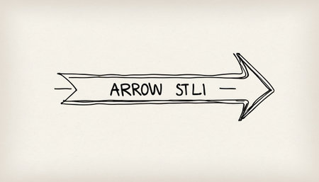 Arrow drawn with chalk on a white background. Vector illustration.の素材