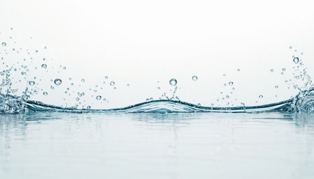 splash of water on white background with copy space for your textの素材
