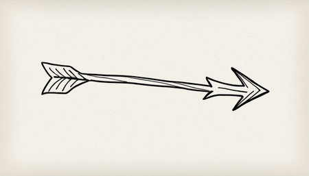 Hand drawn arrow on a light background. Sketch. Vector illustration.の素材