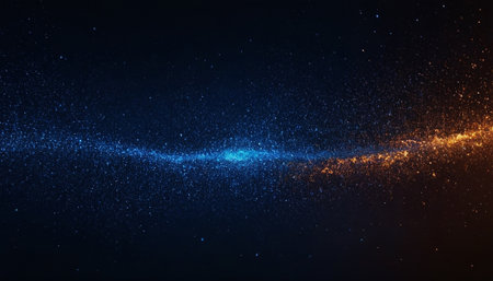 sparkling graphic particles and lights effect, computer generated abstract backgroundの素材