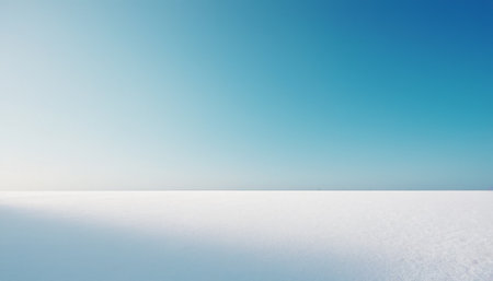 Winter landscape with snow and clear blue sky. 3d rendering.の素材