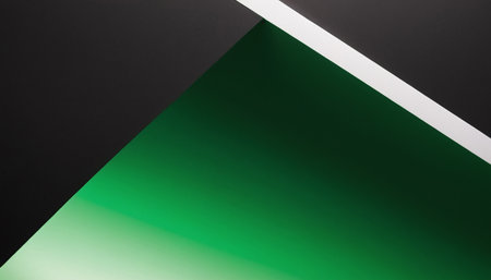 Abstract background with green and black geometric shapes. Minimal concept.の素材