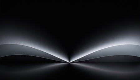 Abstract black and white background with copy space. 3D rendering.の素材