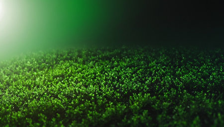 Green grass background. Abstract green grass texture. 3d render illustrationの素材