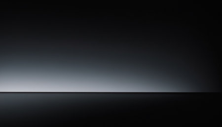 Empty stage with spotlight on black background. 3d render illustration.の素材