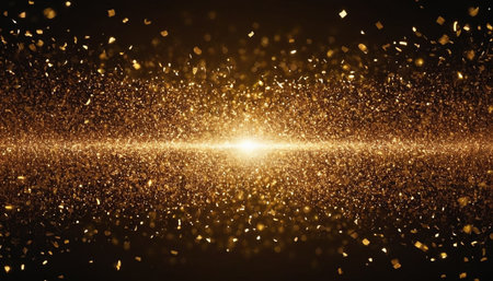 Abstract gold background with bokeh lights and stars. 3d renderingの素材